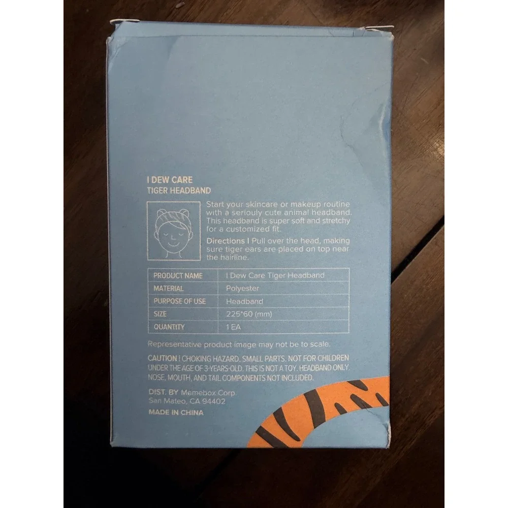 I Dew Care Tiger Headband Orange Black Striped Plush‎ Skincare Makeup Hair Band